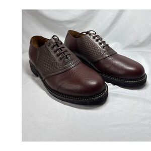U.S. Trask Mens Saddle‎ Shoes Leather Brown Lace Up Oxford Dress Shoes 10.5M EUC